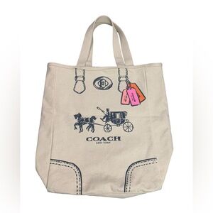 Coach Cream canvas horse & carriage logo hangtag